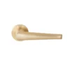 modern lever handle on round rose with escutcheons for interior doors