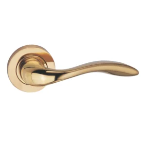 lever handle on round rose with escutcheons for interior doors