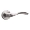 lever handle on round rose with escutcheons for interior doors