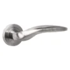 lever handle on round rose with escutcheon for doors