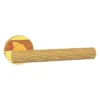modern lever handle on round rose with escutcheon for interior doors