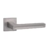 lever handle on square rose with escutcheons for doors