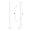 Stainless steel oval T door pull handle for modern doors