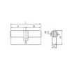 Brass 6 pin double lock cylinder with keys and SS bolt