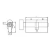 Brass 6 pin key and turn lock cylinder with keys and SS bolt