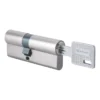 EuroArt Brass 10 Pin 80mm Double Cylinder with 5 Keys