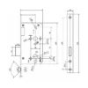 Stainless steel DIN Euro profile deadlock with 60mm backset
