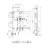 Stainless steel DIN Euro profile sash lock with 55mm backset