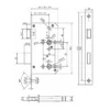 Stainless steel DIN bathroom mortise lock with 65mm backset