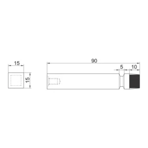 Solid stainless steel wall mounted square door stop
