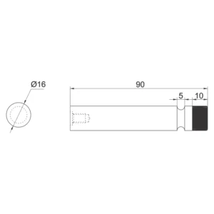 Solid stainless steel wall mounted door stop