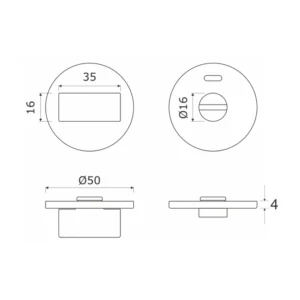 Stainless steel round thumbturn with indicator for doors and furniture