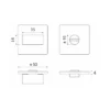 Stainless steel square thumbturn without indicator for doors and furniture