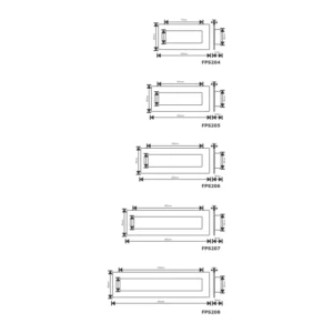 Stainless steel rectangular flush pull handle Satin Brass