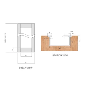 Stainless steel rectangular flush pull handle