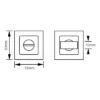 Stainless steel square thumbturn without indicator for doors and furniture