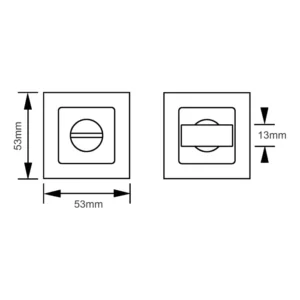 Stainless steel square thumbturn with indicator for doors and furniture