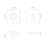 stainless steel square thumbturn and release without indicator for bathroom doors