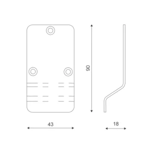Satin stainless steel blank cylinder pull shown from alternate angle demonstrating compact form factor