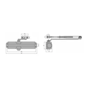 EuroArt overhead door closer for smooth and controlled closing of wooden and metal doors