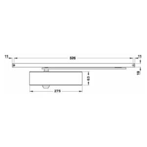 EuroArt door closer with sliding channel and arm for smooth and controlled door closing