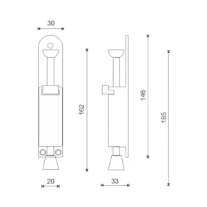Satin stainless steel foot-operated door holder mechanism for accessible hands-free door operation