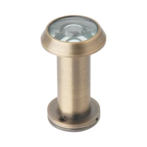 EuroArt matt antique brass door viewer with 180-degree wide viewing angle for residential entry security