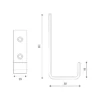 stainless steel flat coat hook for wall mounted use