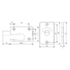 Satin stainless steel indicator bolt mechanism showing lock position indicator for door security