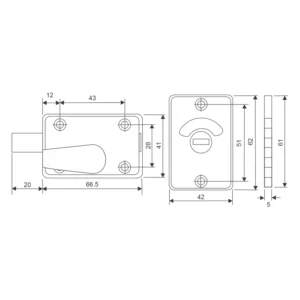 Satin stainless steel indicator bolt mechanism showing lock position indicator for door security