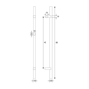 stainless steel door handle pull handle oval t handle modern door hardware