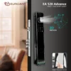 EuroArt fingerprint digital door lock installed on wooden door