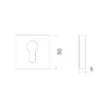EuroArt zamak euro square escutcheon 50mm door keyhole cover for main and interior doors